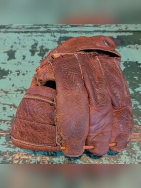 1950's Cooper Weeks Leather Baseball Glove - Sports Decor - Worn Neat!